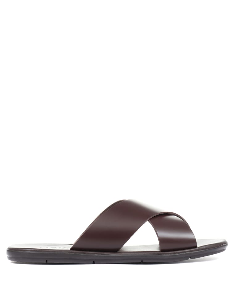 Leather sandals on sale slip on