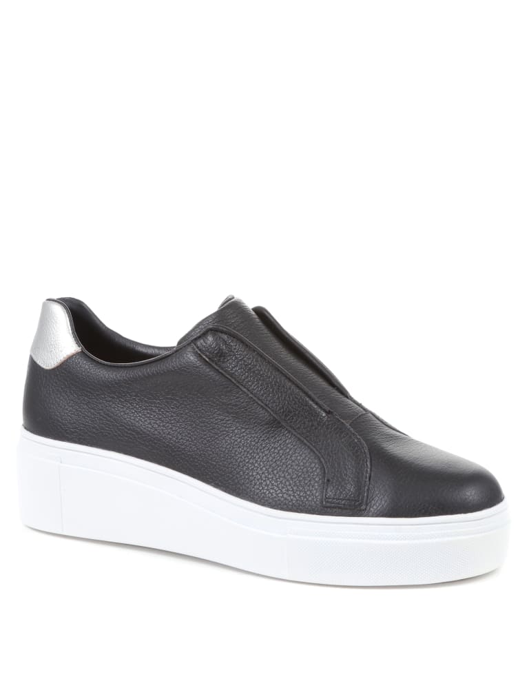 Leather slip on trainers womens discount
