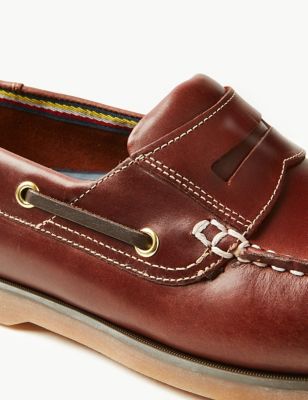 Leather Slip-on Boat Shoes with 