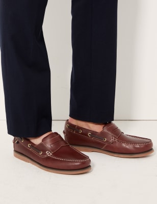 Leather Slip On Boat Shoes With Freshfeet M S Collection M S