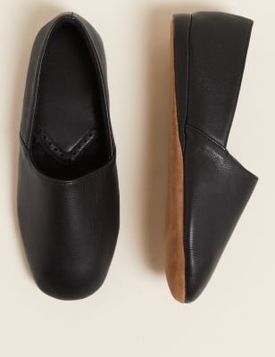 marks and spencer mens leather slippers