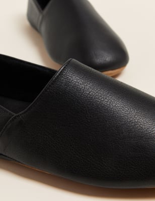 Men's leather slippers m&s new arrivals