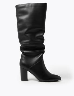 Black slouch knee outlet high boots