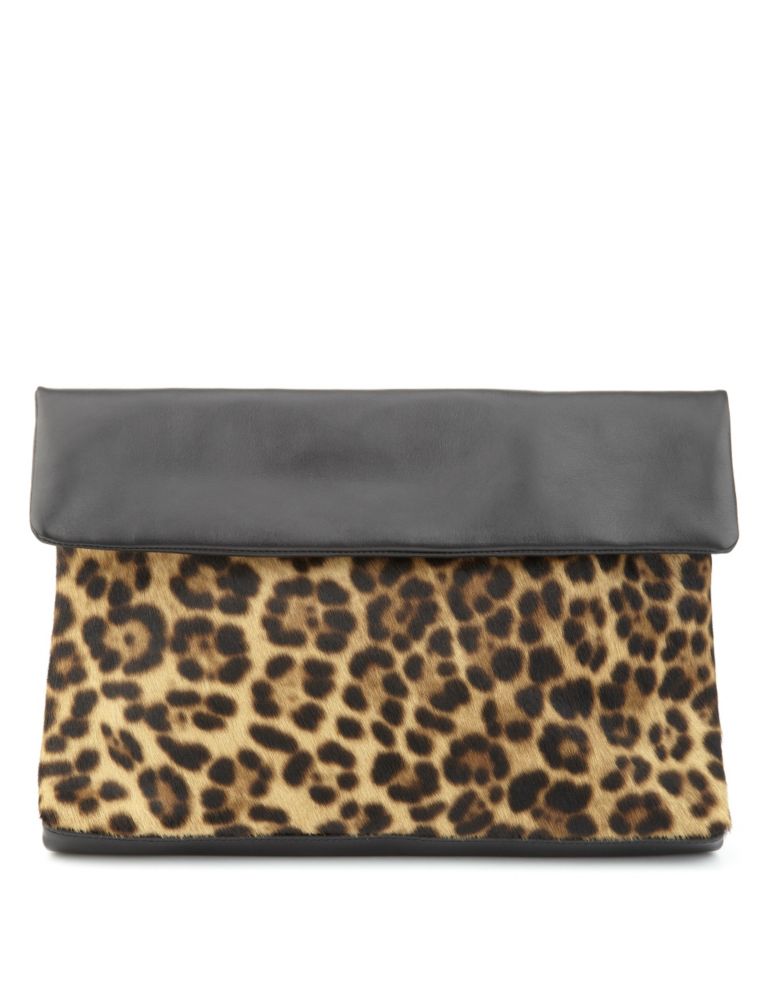 Leather Slouch Clutch Bag 1 of 7