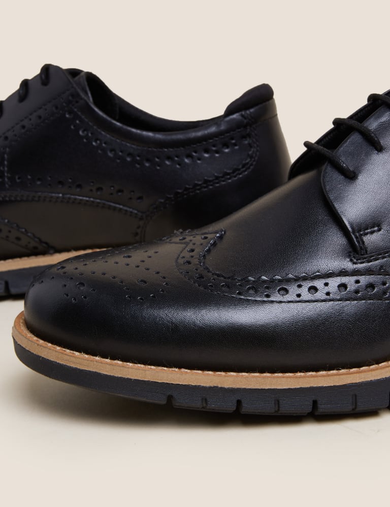 Mens leather sales soled brogues