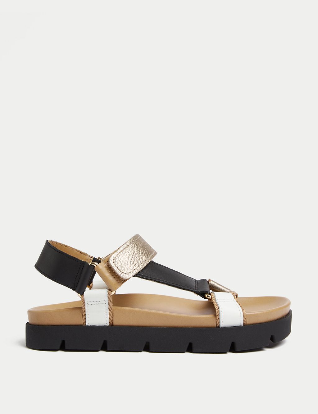 Leather Sporty Ankle Strap Footbed Sandals 3 of 3