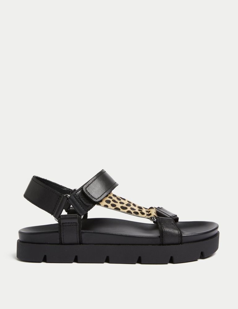Leather Sporty Ankle Strap Footbed Sandals 2 of 4
