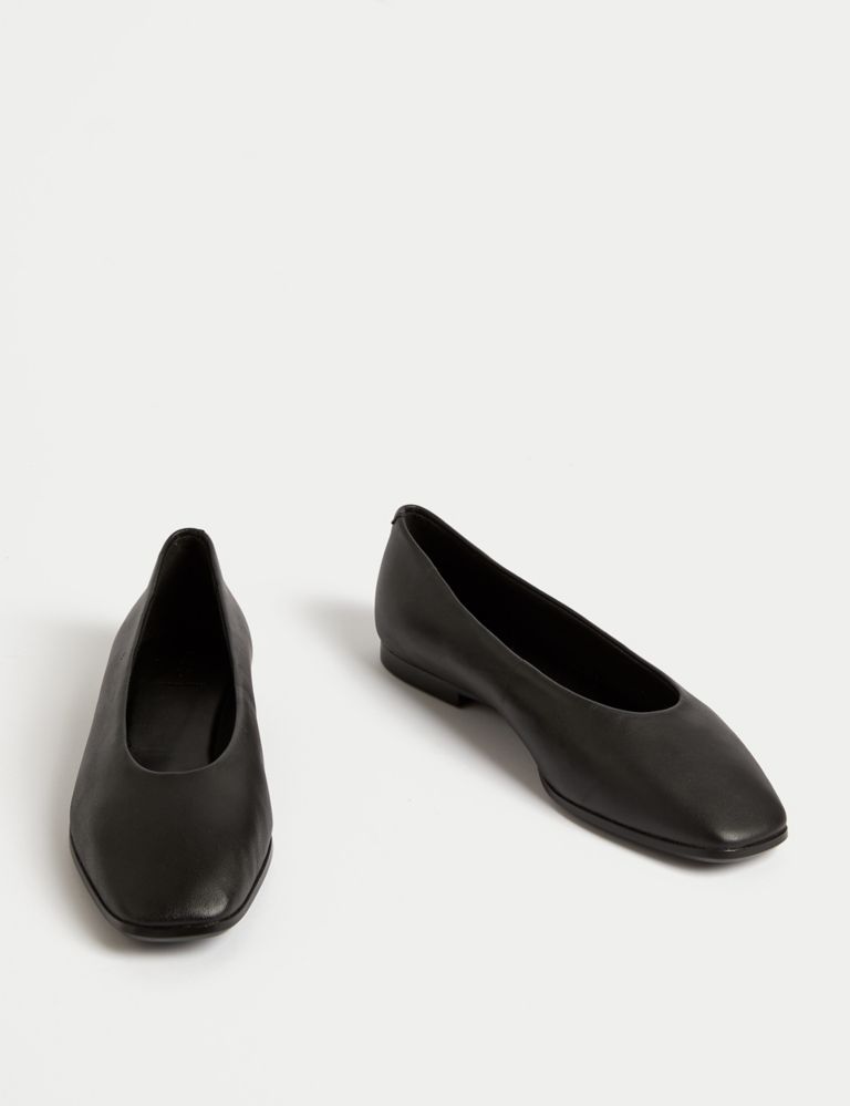 Leather Square Toe Ballet Pumps 2 of 3