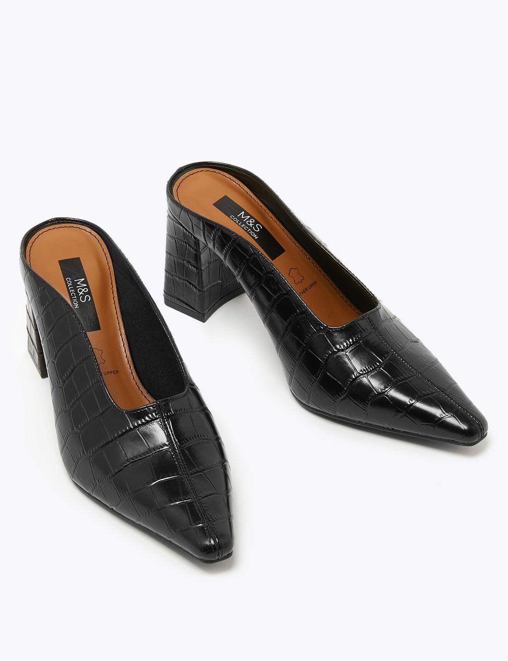 Leather Square Toe Mules | M&S Collection | M&S