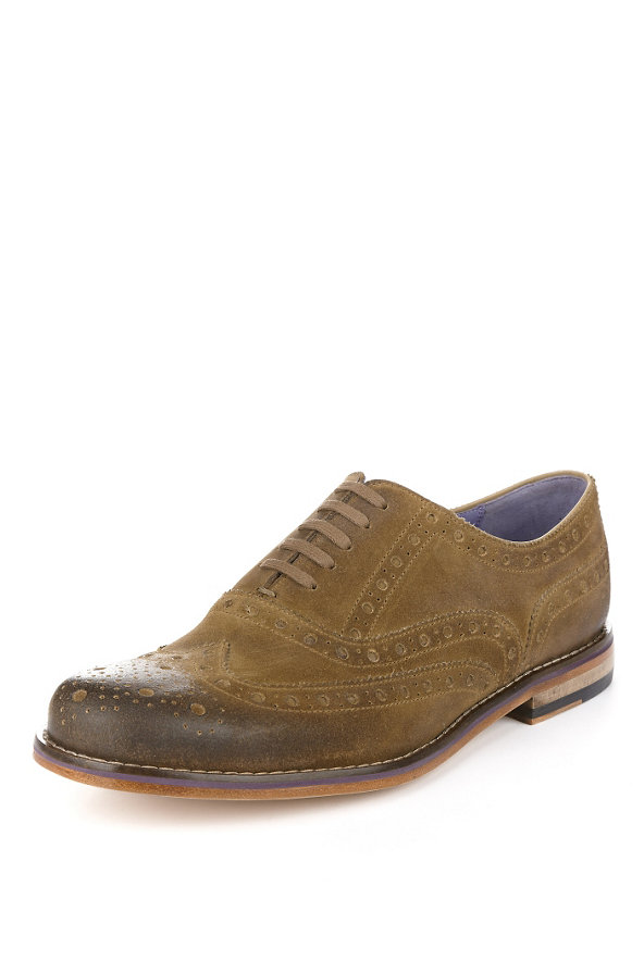 Leather Stain Defence™ Layered Suede Brogue Shoes Image 1 of 1