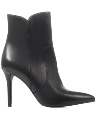 stiletto leather ankle boots