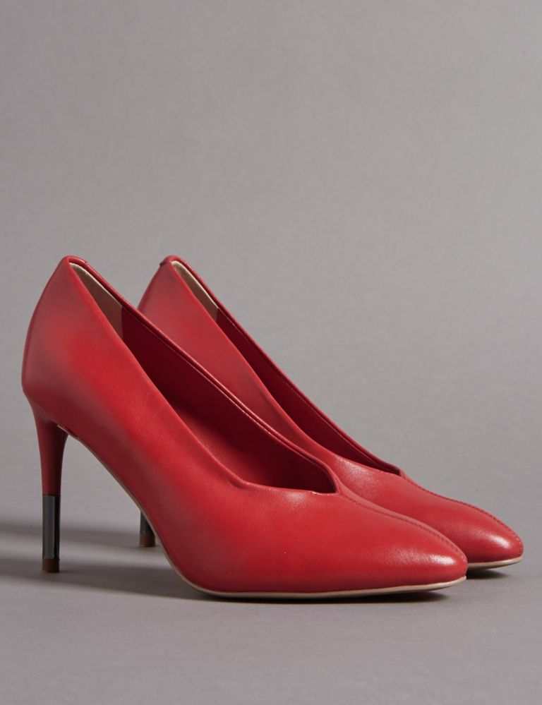 Leather Stiletto Heel Court Shoes 3 of 6