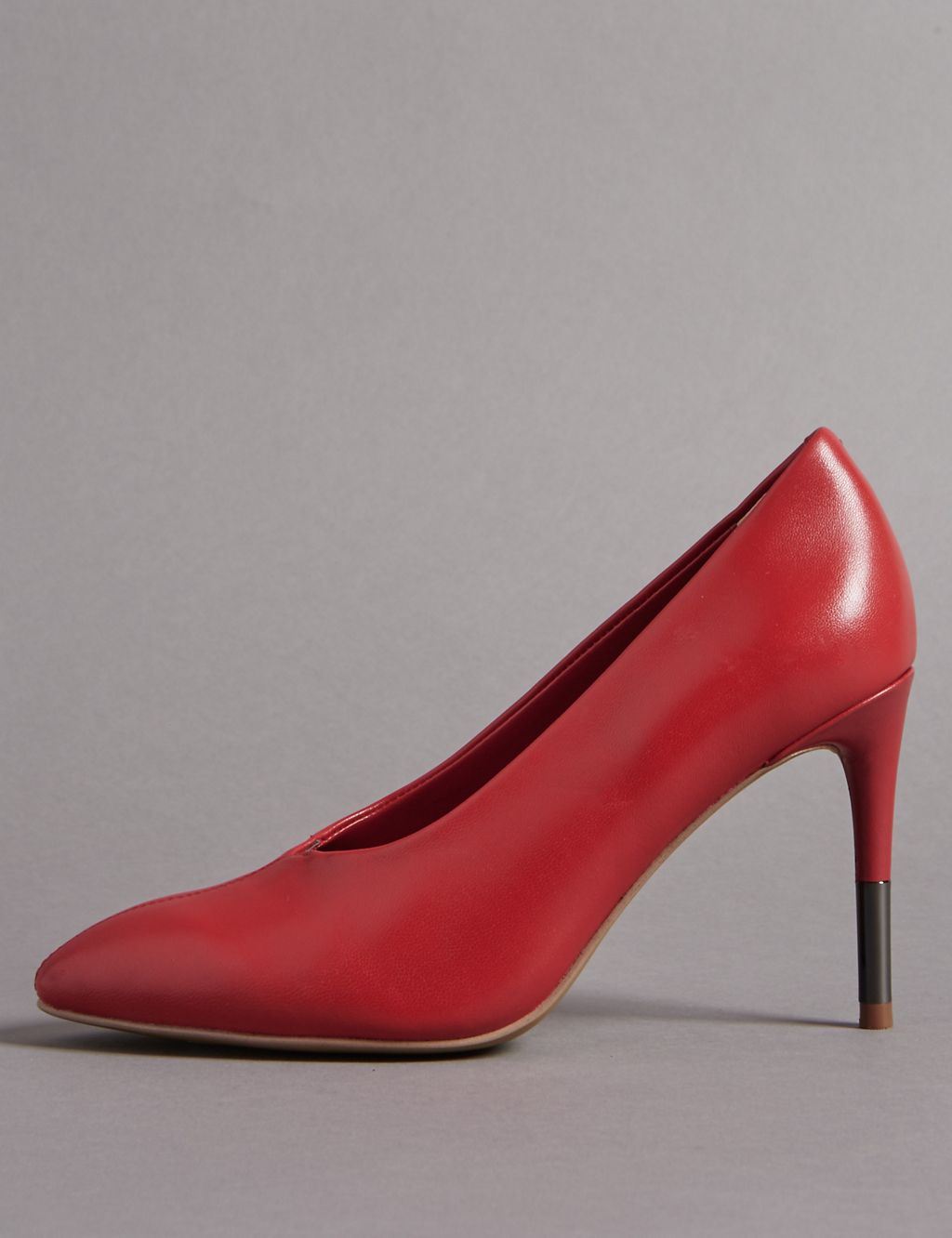 Leather Stiletto Heel Court Shoes 5 of 6