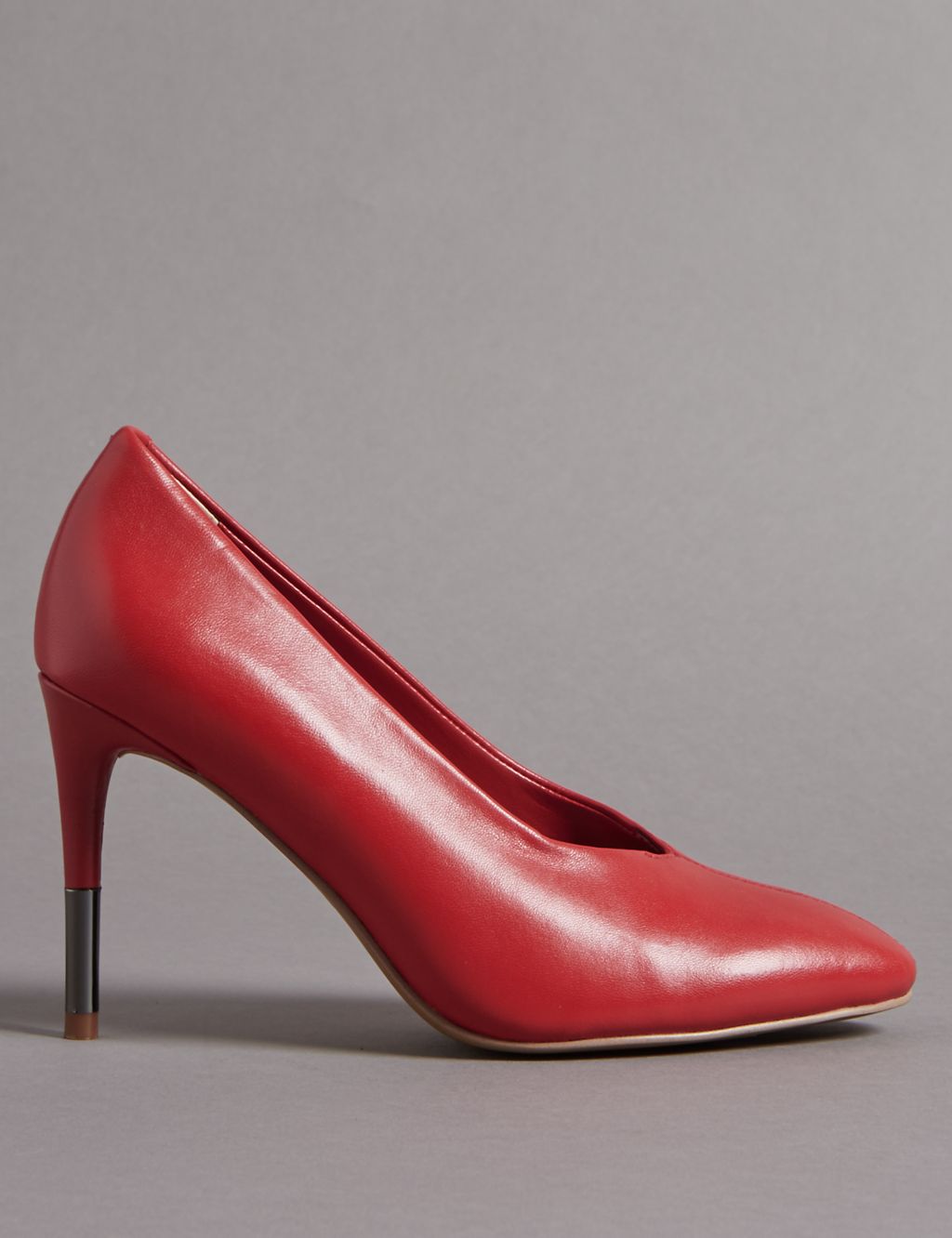 Leather Stiletto Heel Court Shoes 1 of 6