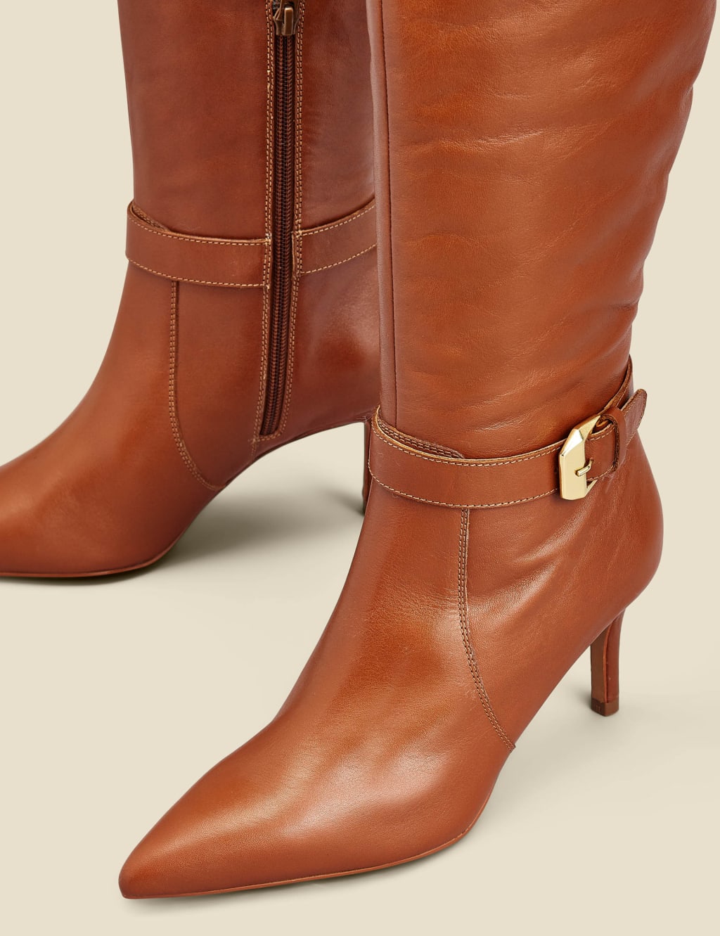 Leather Stiletto Heel Knee High Boots | SOSANDAR | M&S