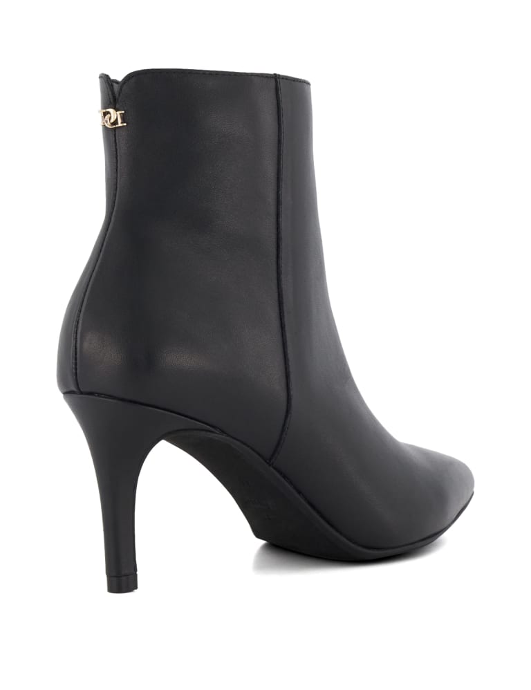 Black leather ankle boots stiletto heel sales