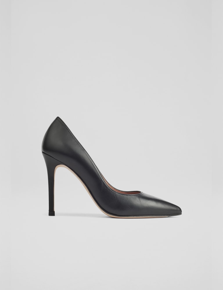 Leather Stiletto Heel Pointed Court Shoes 1 of 4