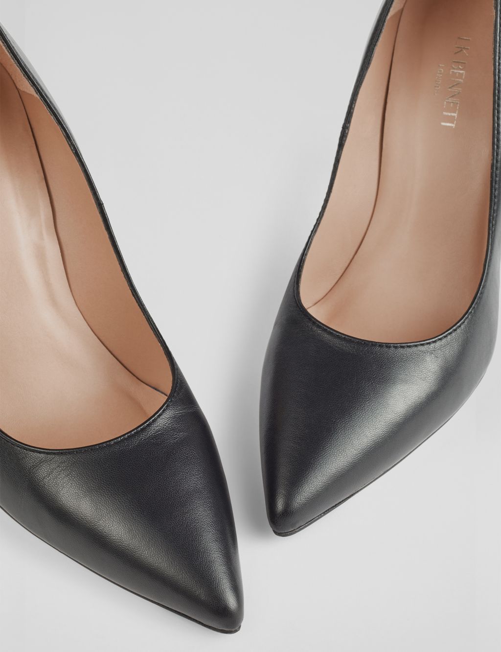 Leather Stiletto Heel Pointed Court Shoes 1 of 4
