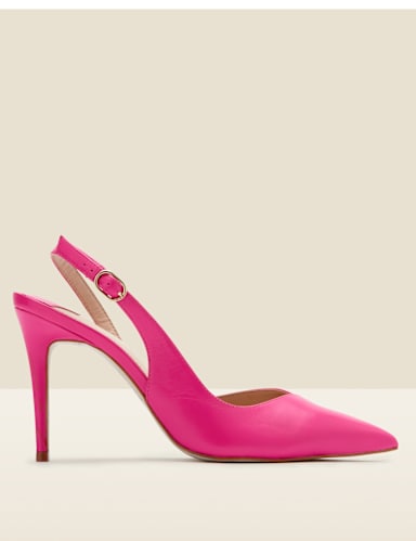 Leather Stiletto Heel Slingback Court Shoes 1 of 4