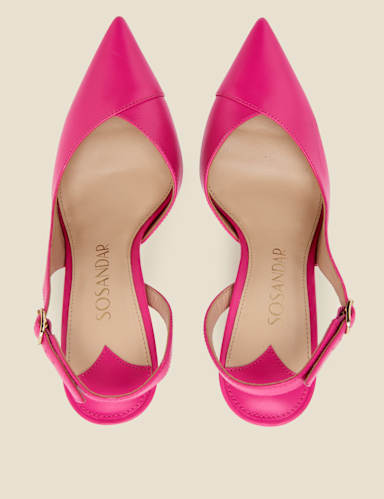 Leather Stiletto Heel Slingback Court Shoes 3 of 4