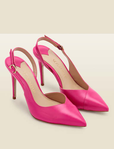 Leather Stiletto Heel Slingback Court Shoes 2 of 4