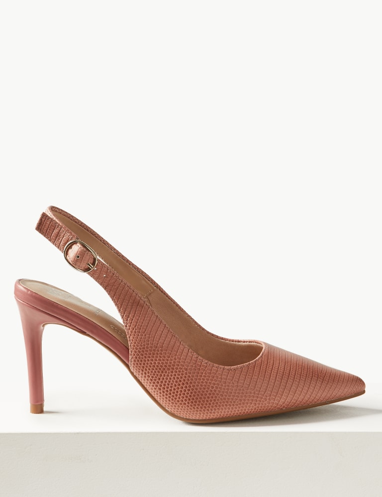 Leather Stiletto Heel Slingback Shoes M S Collection M S