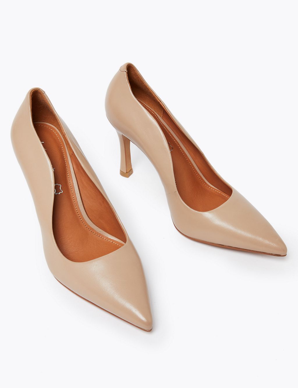 Leather Stiletto Pointed Toe Court Shoes 2 of 5
