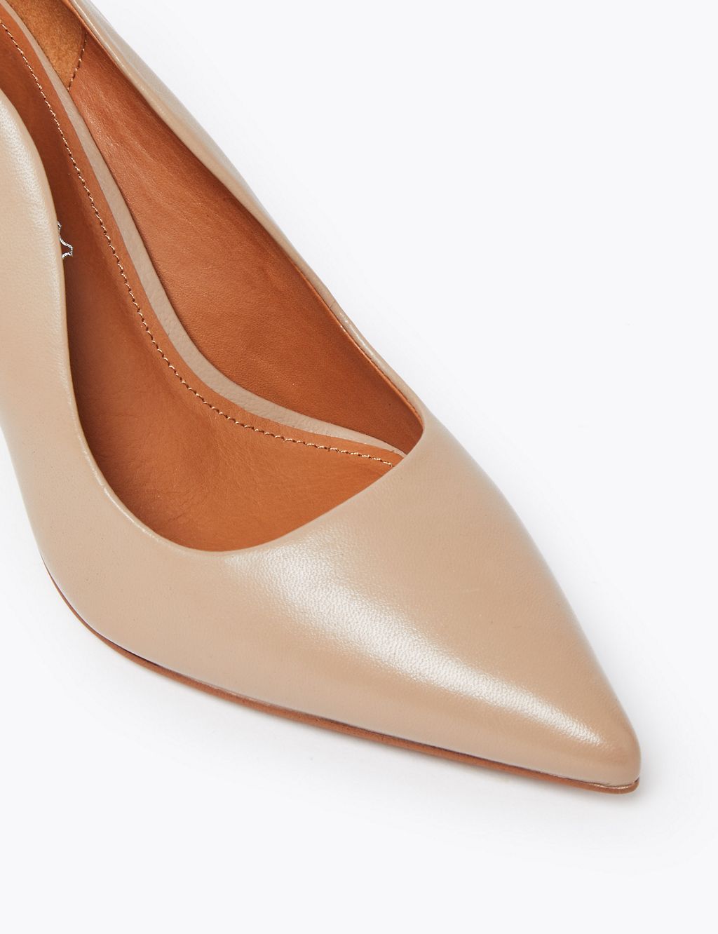 Leather Stiletto Pointed Toe Court Shoes 4 of 5