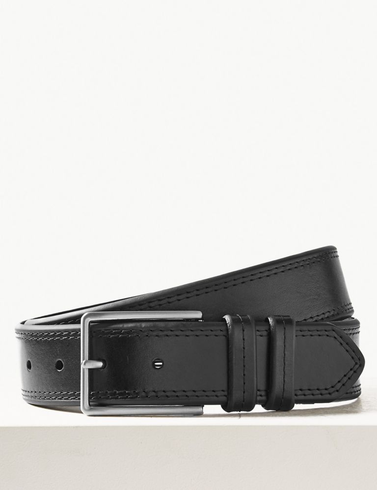 Hidden Money Pocket Travel Leather Belt (Size 34, Black) at  Men’s  Clothing store