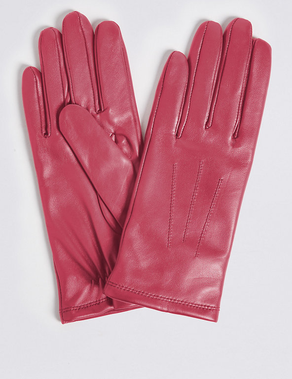 Leather Stitch Detail Gloves Image 1 of 2