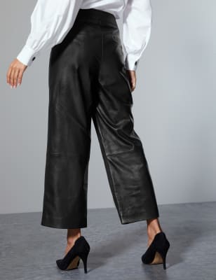 marks and spencer leather trousers