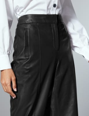 M&s on sale leather trousers