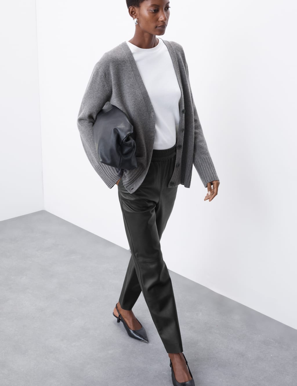 Marks and spencer faux leather trousers hotsell