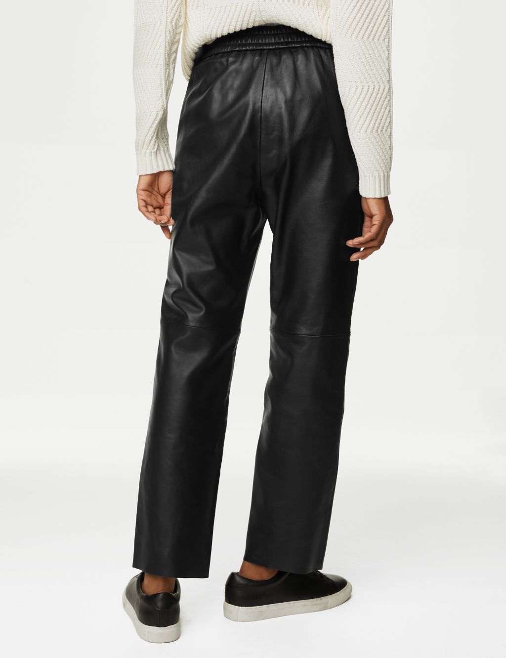 Buy Leather Straight Leg Trousers | Autograph | M&S