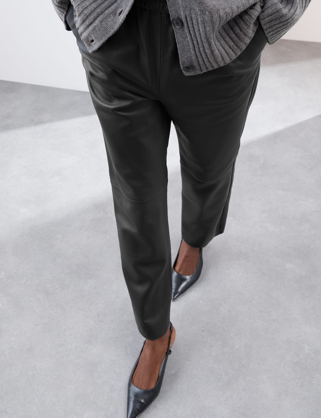 Leather Straight Leg Trousers Autograph M S