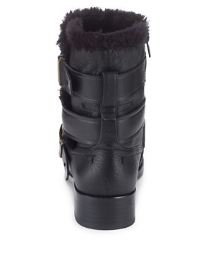 Leather Strap Biker Boots with Insolia Flex® Image 2 of 5