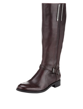 Leather Strap Riding Boots with Insolia® & Stretch Zip Image 2 of 6
