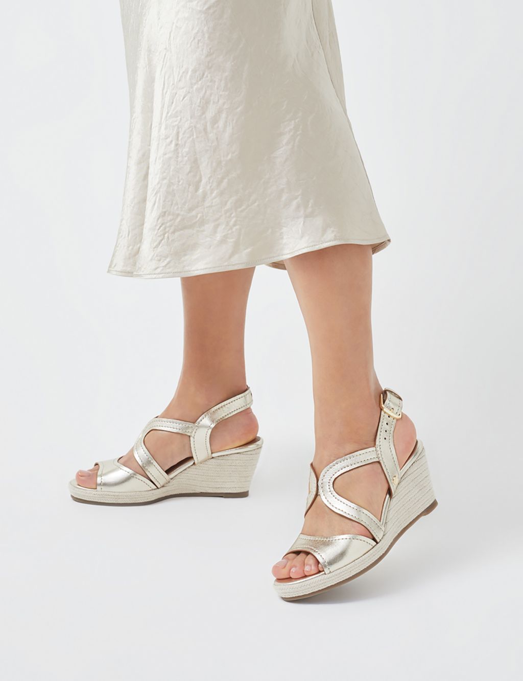 Leather Strappy Wedge Espadrille Sandals 2 of 5