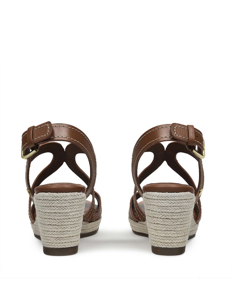 Leather Strappy Wedge Espadrille Sandals 4 of 5