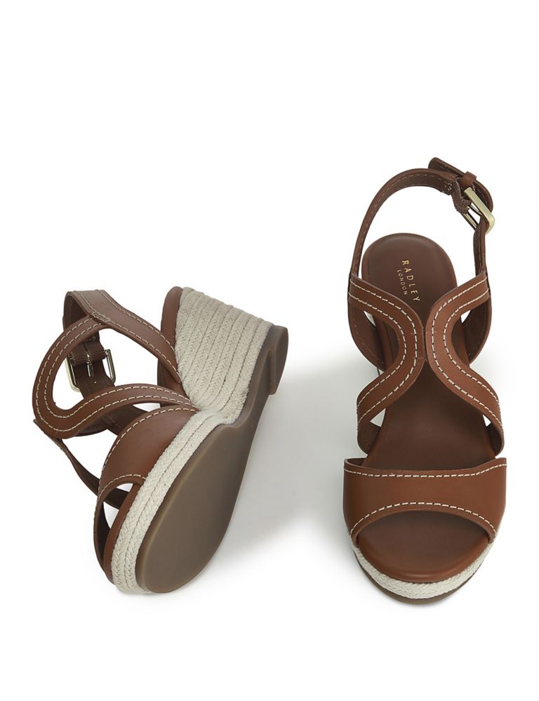 Leather Strappy Wedge Espadrille Sandals 5 of 5