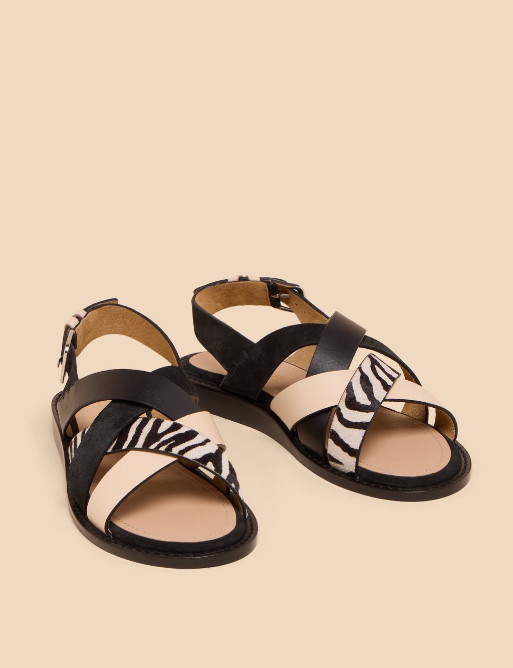 Leather Strappy Wedge Sandals 1 of 4