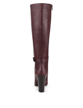 Leather Stretch Zip Knee Boots with Insolia® Image 2 of 5