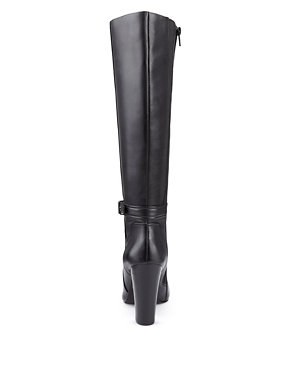 Leather Stretch Zip Knee Boots with Insolia® Image 2 of 4