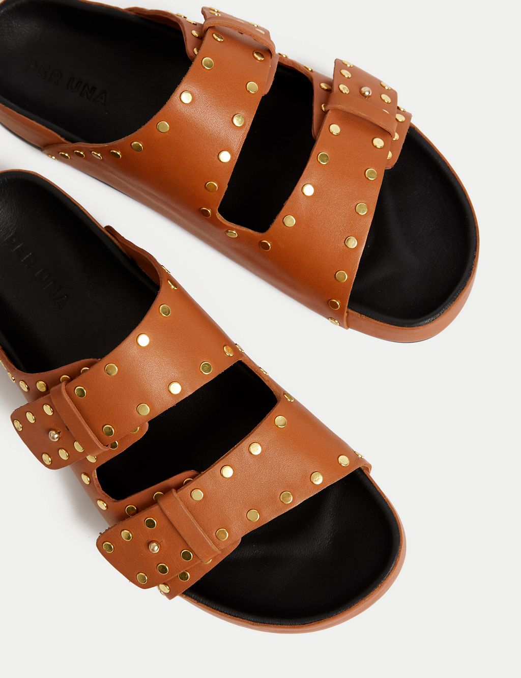 Leather Studded Footbed Flatform Mules 2 of 3
