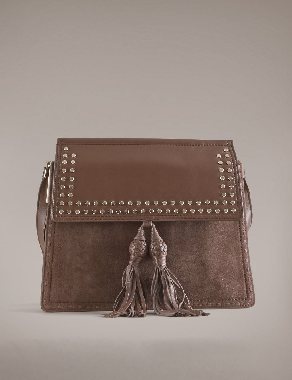 Leather Studded Shoulder Bag 3 of 4