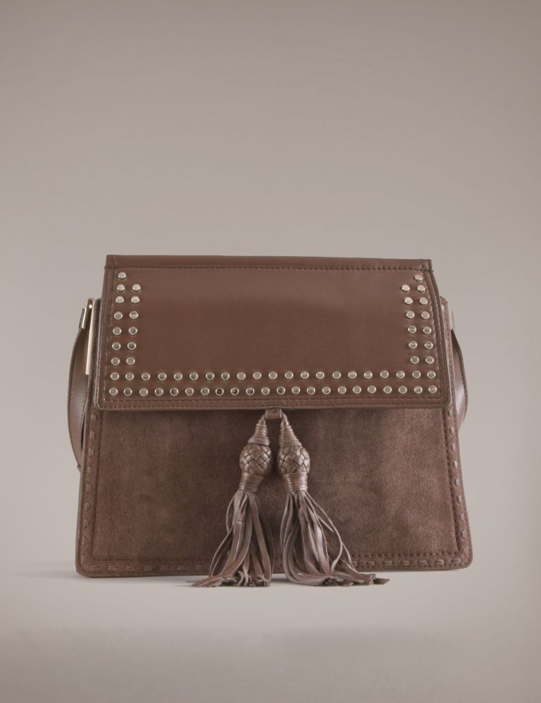 Leather Studded Shoulder Bag 1 of 4