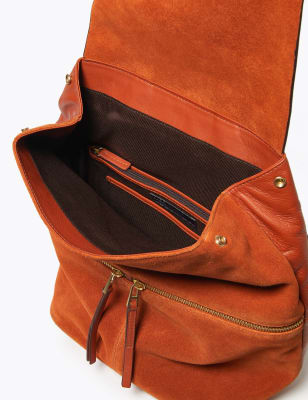 Leather cheap suede backpack