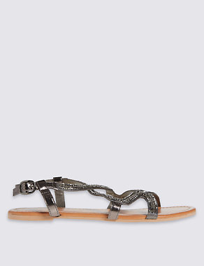 Leather Swirl Jewel Sandals Image 2 of 6