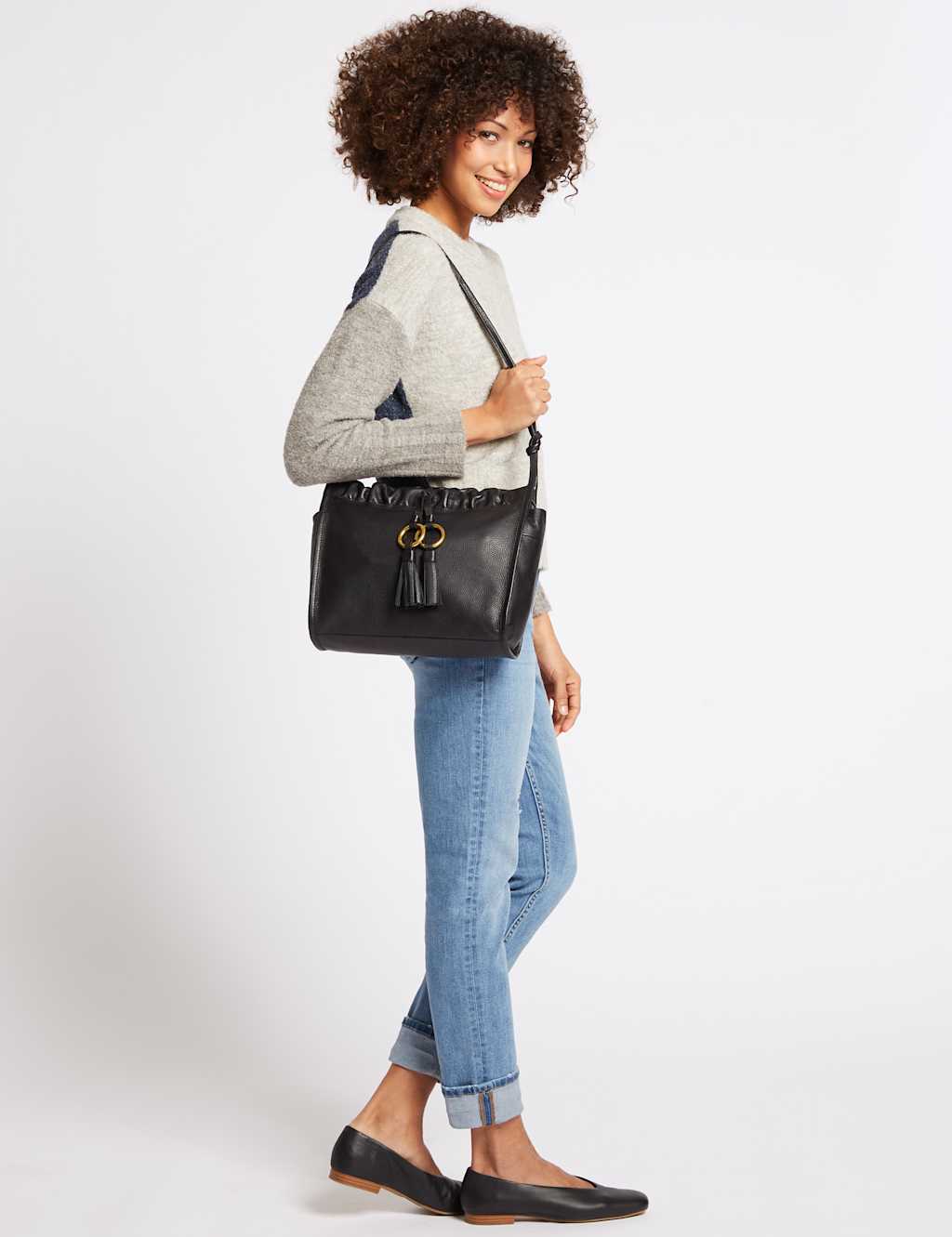 Leather Tassel Duffle Bag M&S Collection M&S