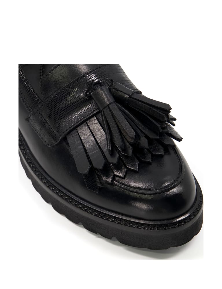 Dune greatly sale tassel loafers black